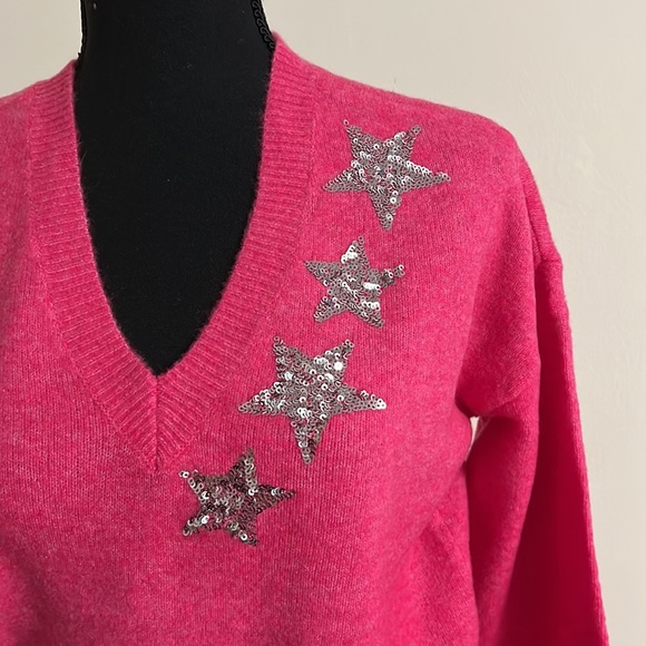 🆕LOFT Pink V-Neck Sweater - Size M (Petite) - Picture 5 of 7